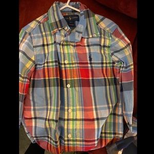 Boys 6/7 multi-color Ralph Lauren button down.